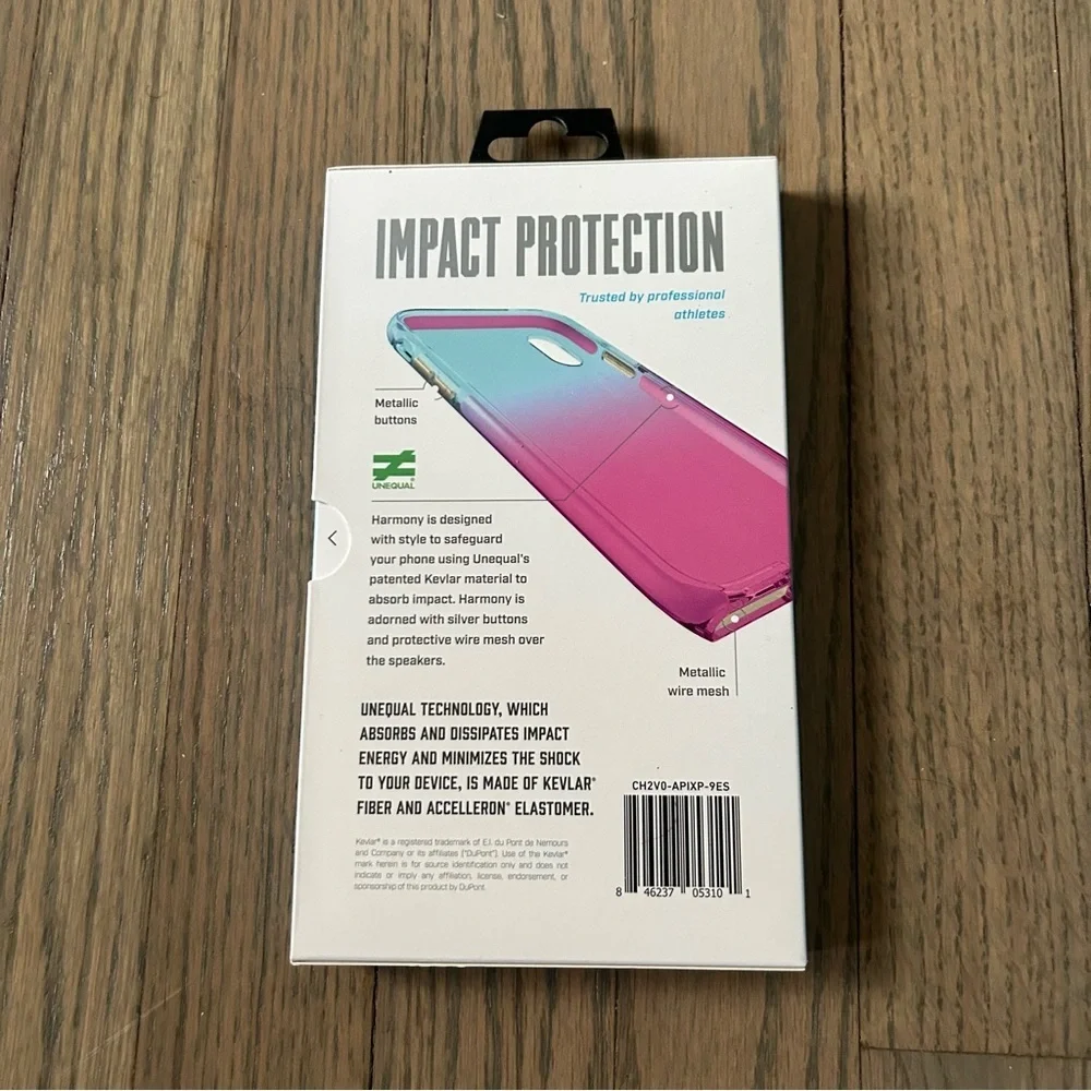 Bodyguardz harmony Ombré Blue Pink metallic buttons case iPhone XS Max - Picture 6 of 9